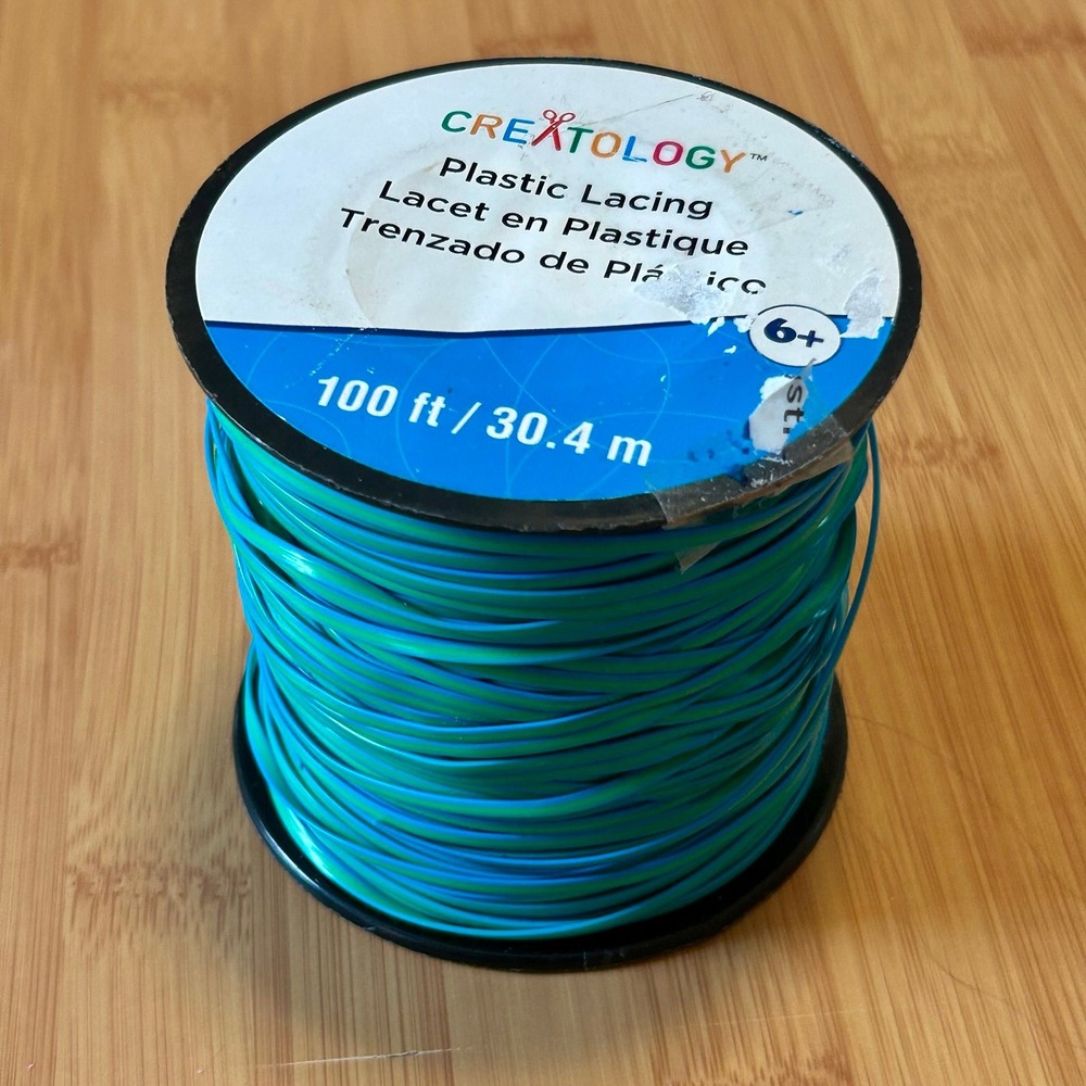 Creatology Plastic Lacing Cord Lanyard String ~ Blue & Green